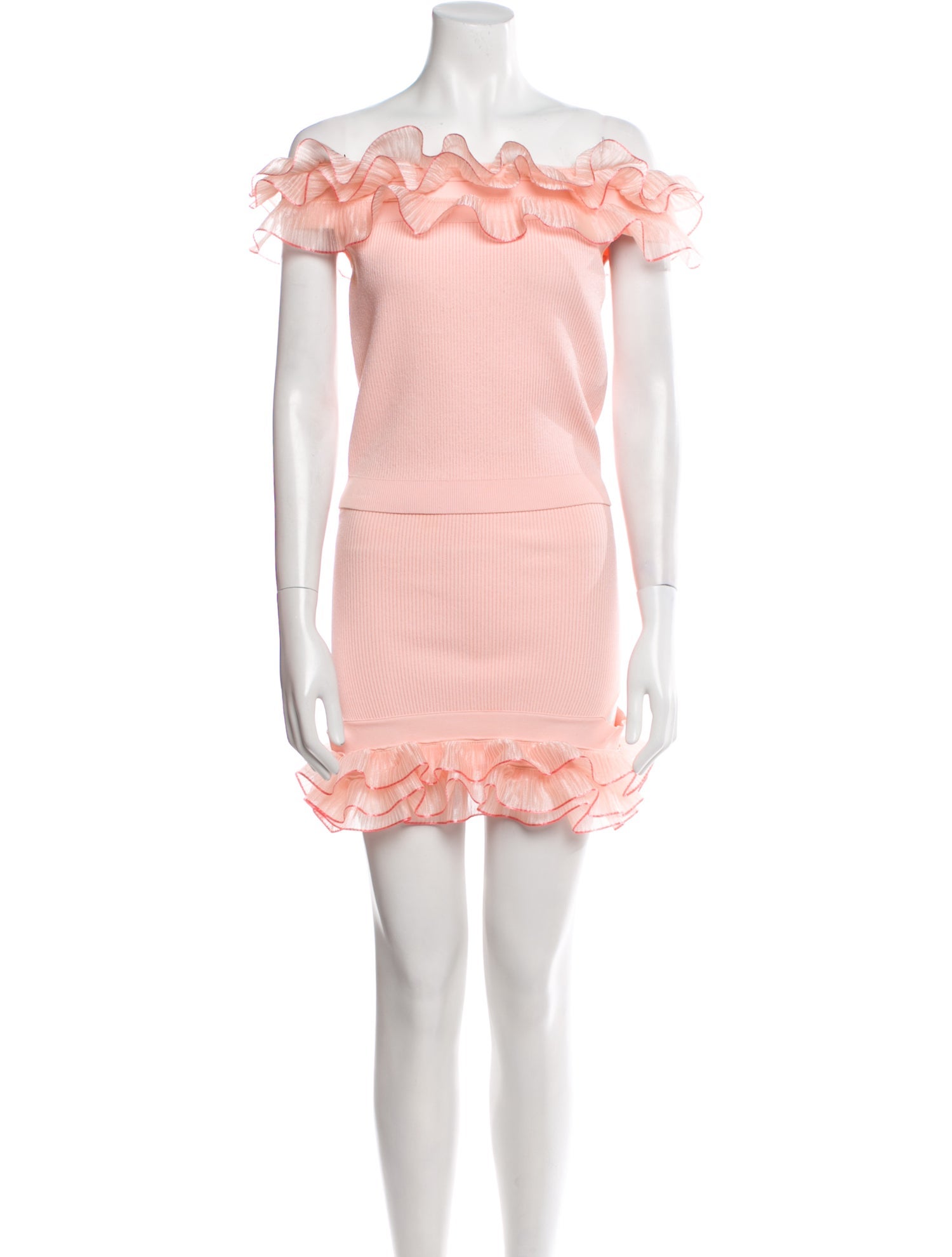 Alexander McQueen Ruffle Embellishment Skirt Set