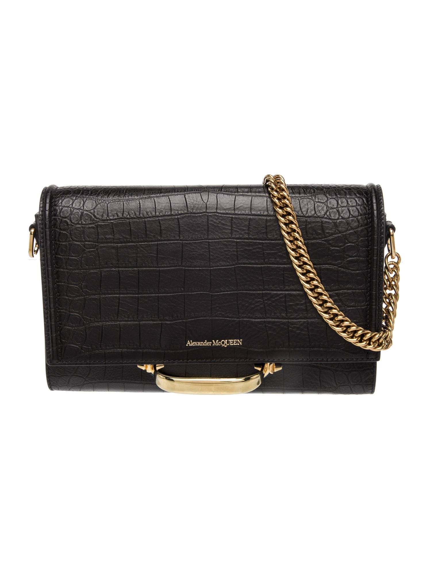 Alexander McQueen Embossed Leather Shoulder Bag