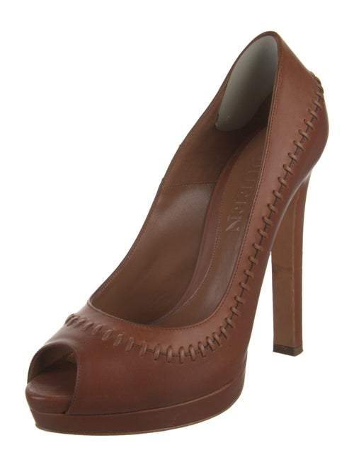 Alexander McQueen Leather Whipstitch Trim Pumps