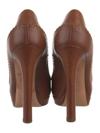 Alexander McQueen Leather Whipstitch Trim Pumps