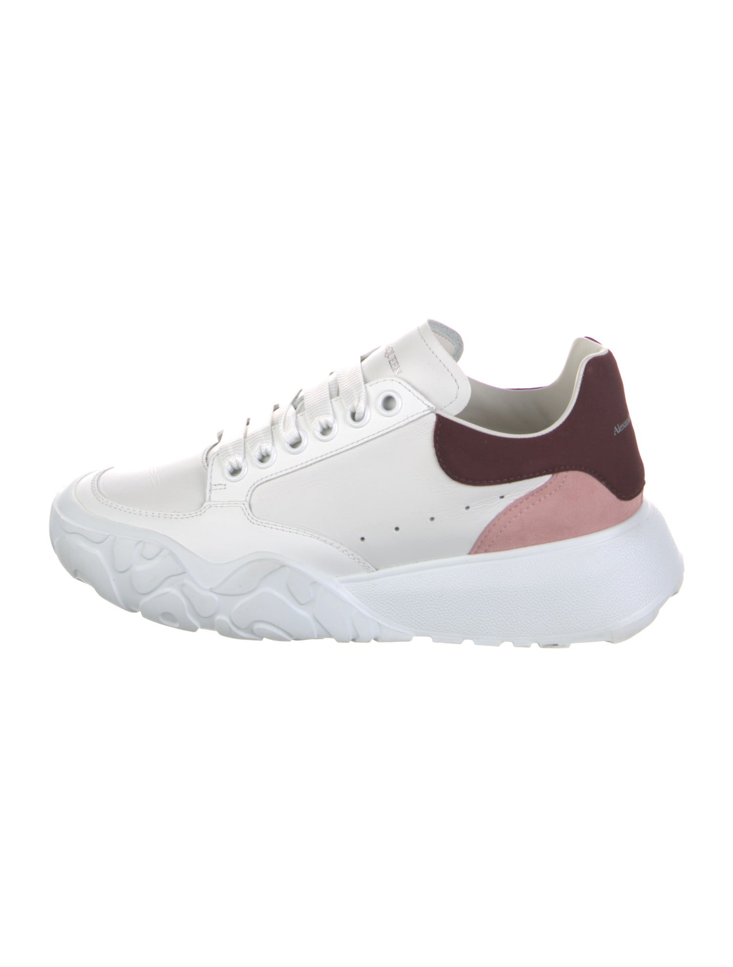 Alexander McQueen Leather Colorblock Pattern Chunky Sneakers