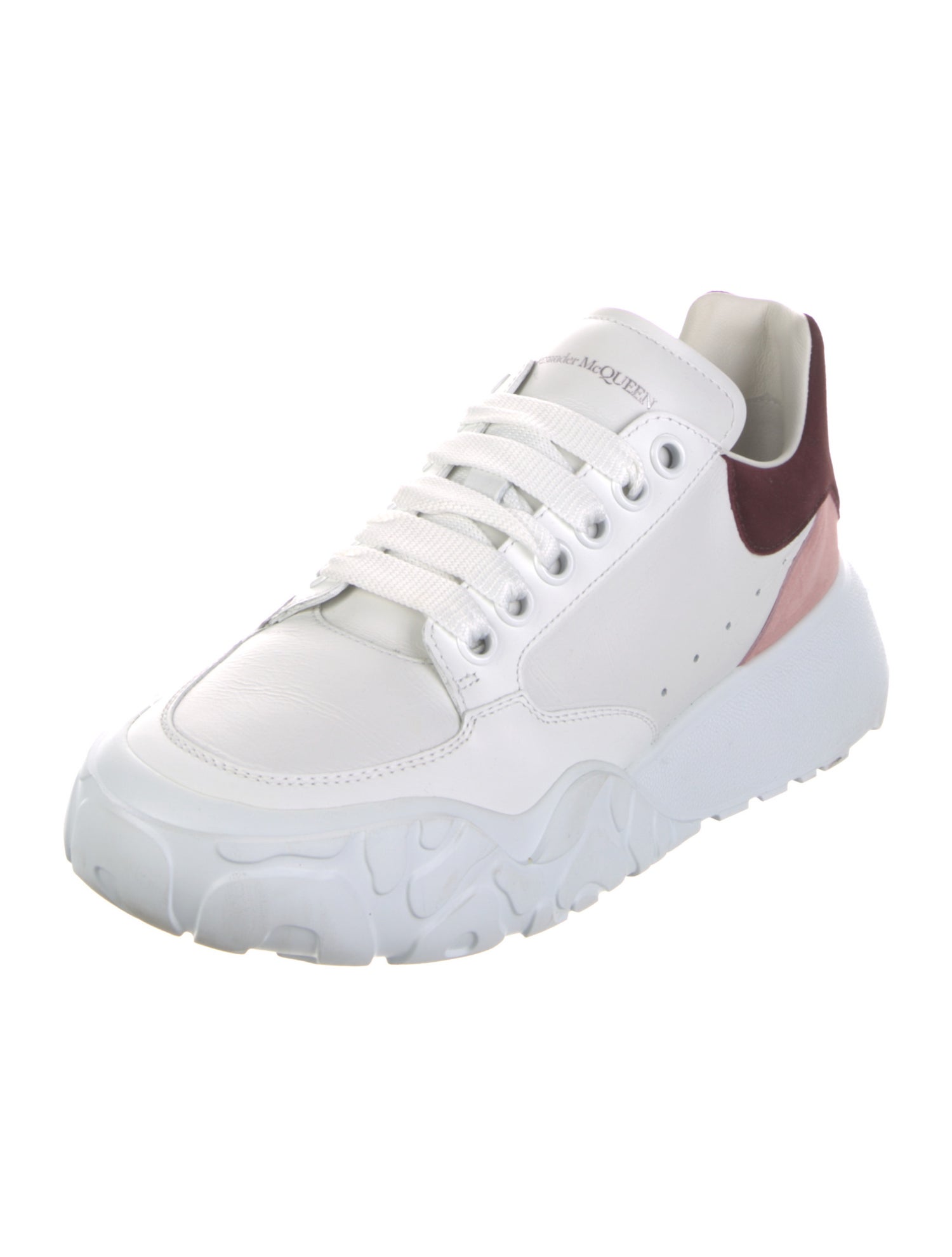 Alexander McQueen Leather Colorblock Pattern Chunky Sneakers