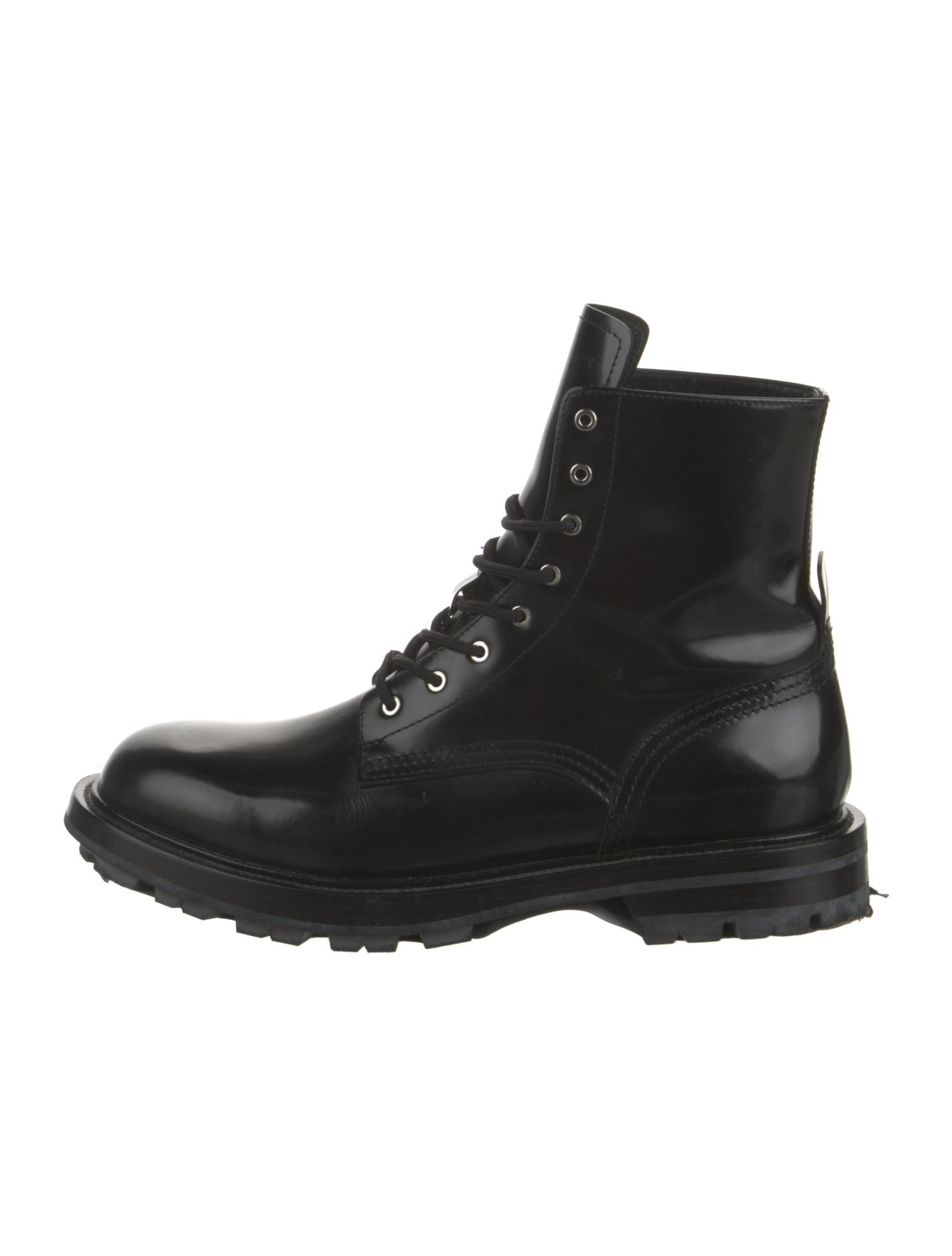 Alexander McQueen Leather Combat Boots