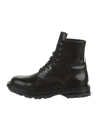 Alexander McQueen Leather Combat Boots