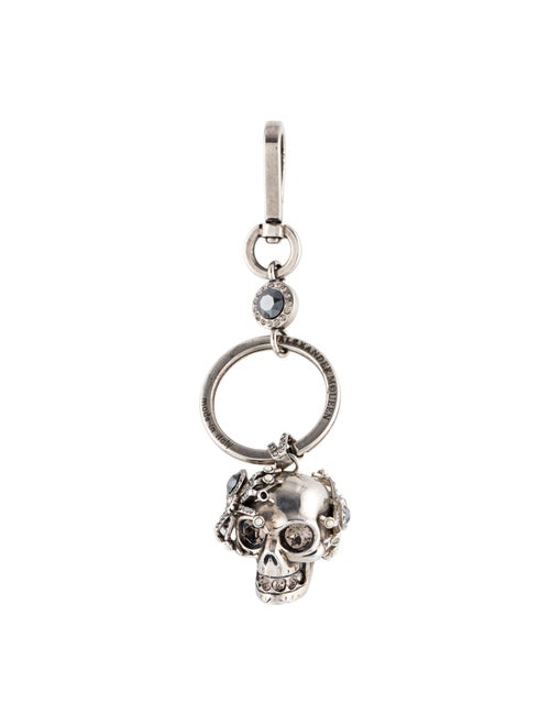 Alexander McQueen Silver Metal Crystal Keychain