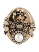 Alexander McQueen Faux Pearl & Crystal Spider Skill Signet Ring
