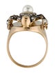 Alexander McQueen Faux Pearl & Crystal Spider Skill Signet Ring