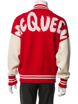 Alexander McQueen Wool Graphic Print Varsity Jacket