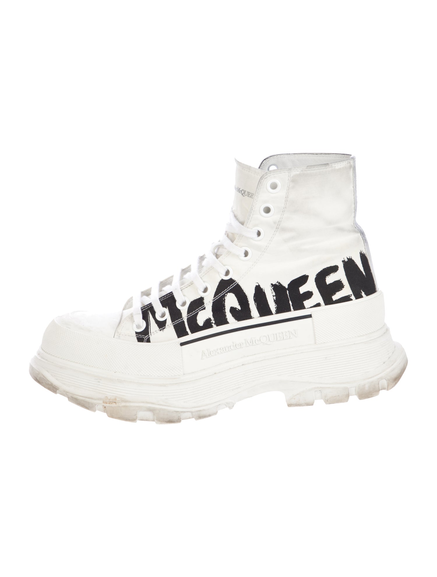 Alexander McQueen Canvas Lace-Up Boots