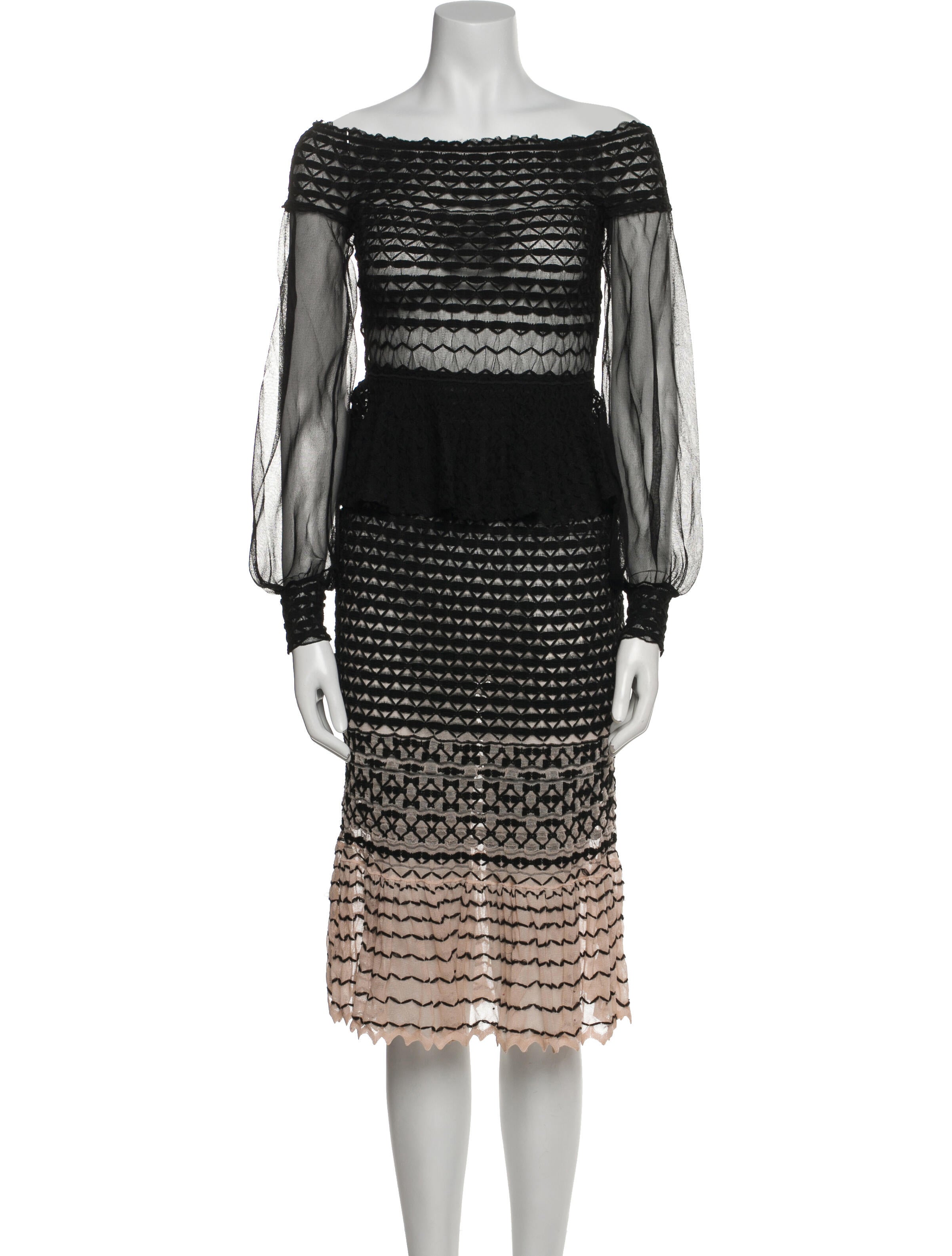 Alexander McQueen Striped Midi Length Dress