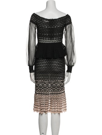 Alexander McQueen Striped Midi Length Dress