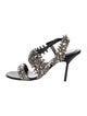 Alexander McQueen Leather Crystal Embellishments Slingback Sandals