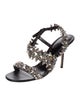 Alexander McQueen Leather Crystal Embellishments Slingback Sandals