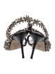 Alexander McQueen Leather Crystal Embellishments Slingback Sandals