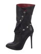 McQ Alexander McQueen Leather Studded Accents Moto Boots