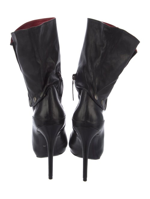 McQ Alexander McQueen Leather Studded Accents Moto Boots