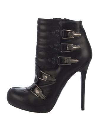 Alexander McQueen Skull Leather Moto Boots