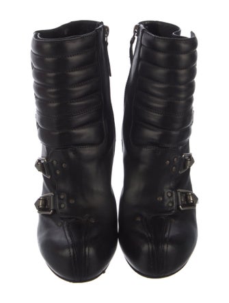 Alexander McQueen Skull Leather Moto Boots