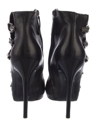 Alexander McQueen Skull Leather Moto Boots