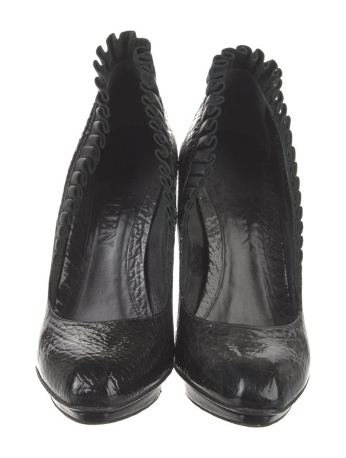 Alexander McQueen Patent Leather Ruffle Embellishment Pumps
