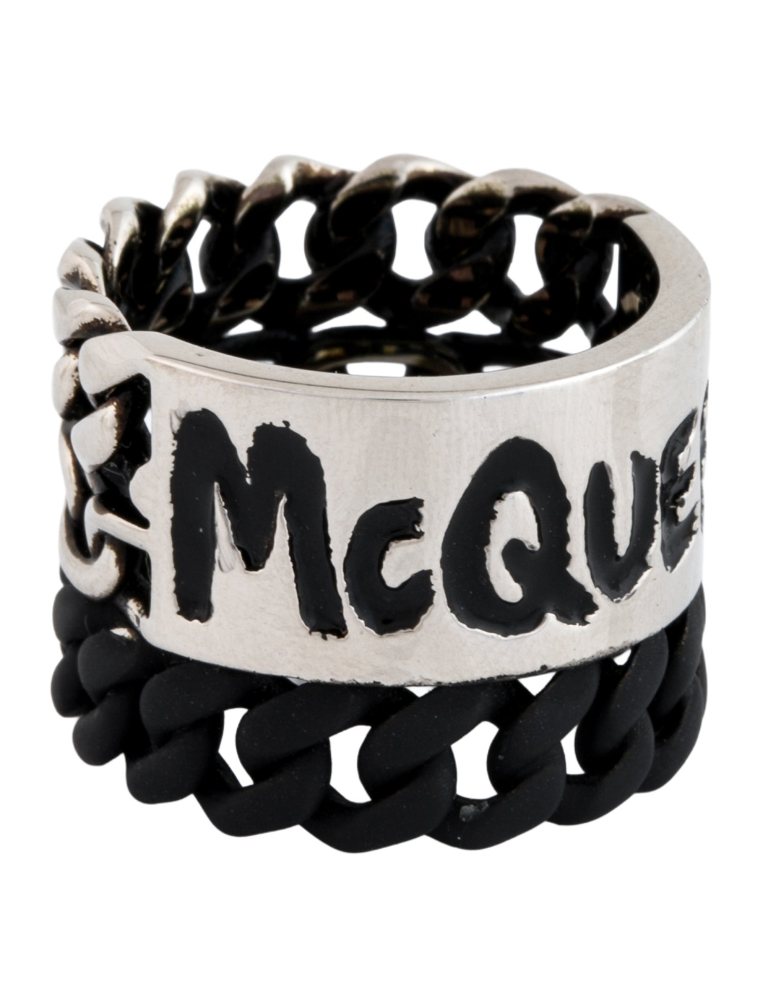 Alexander McQueen Enamel Band Ring