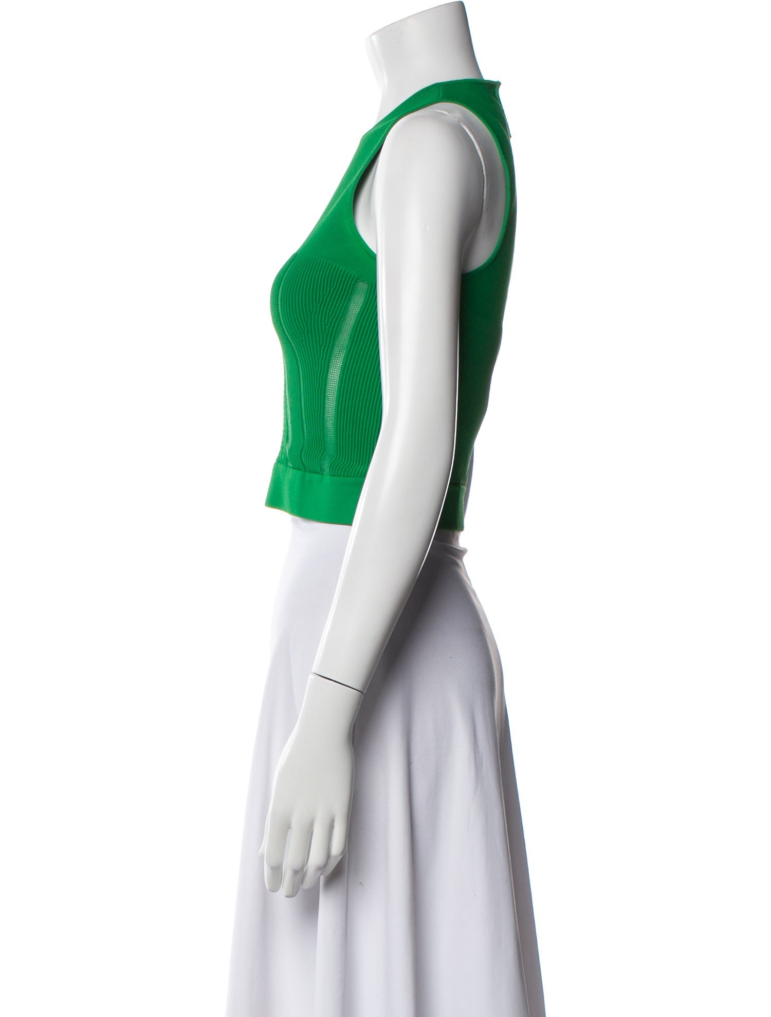 Alexander McQueen Crew Neck Sleeveless Crop Top