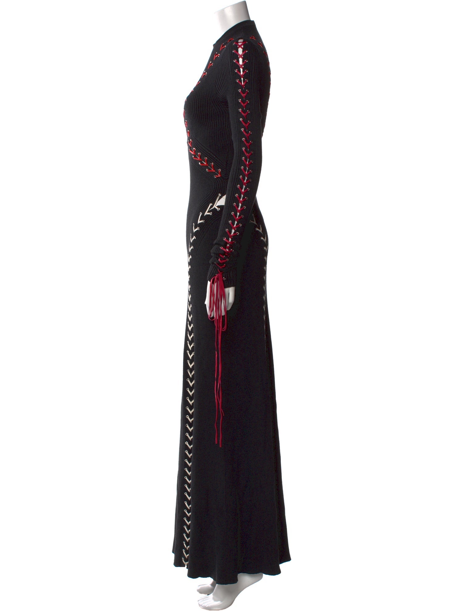 Alexander McQueen Lamb Leather Long Dress