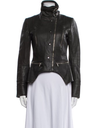 Alexander McQueen Calf Leather Biker Jacket
