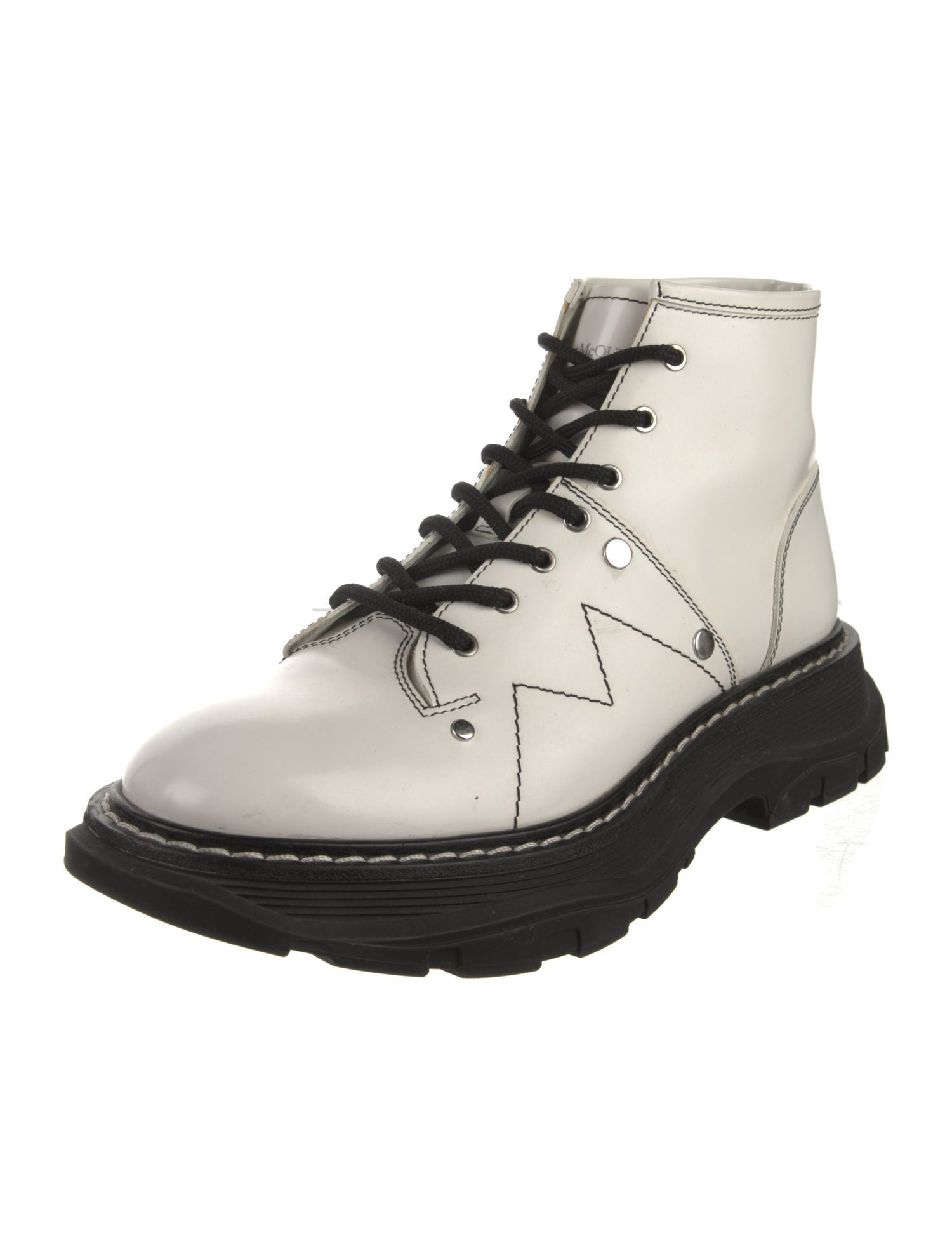 Alexander McQueen Leather Combat Boots