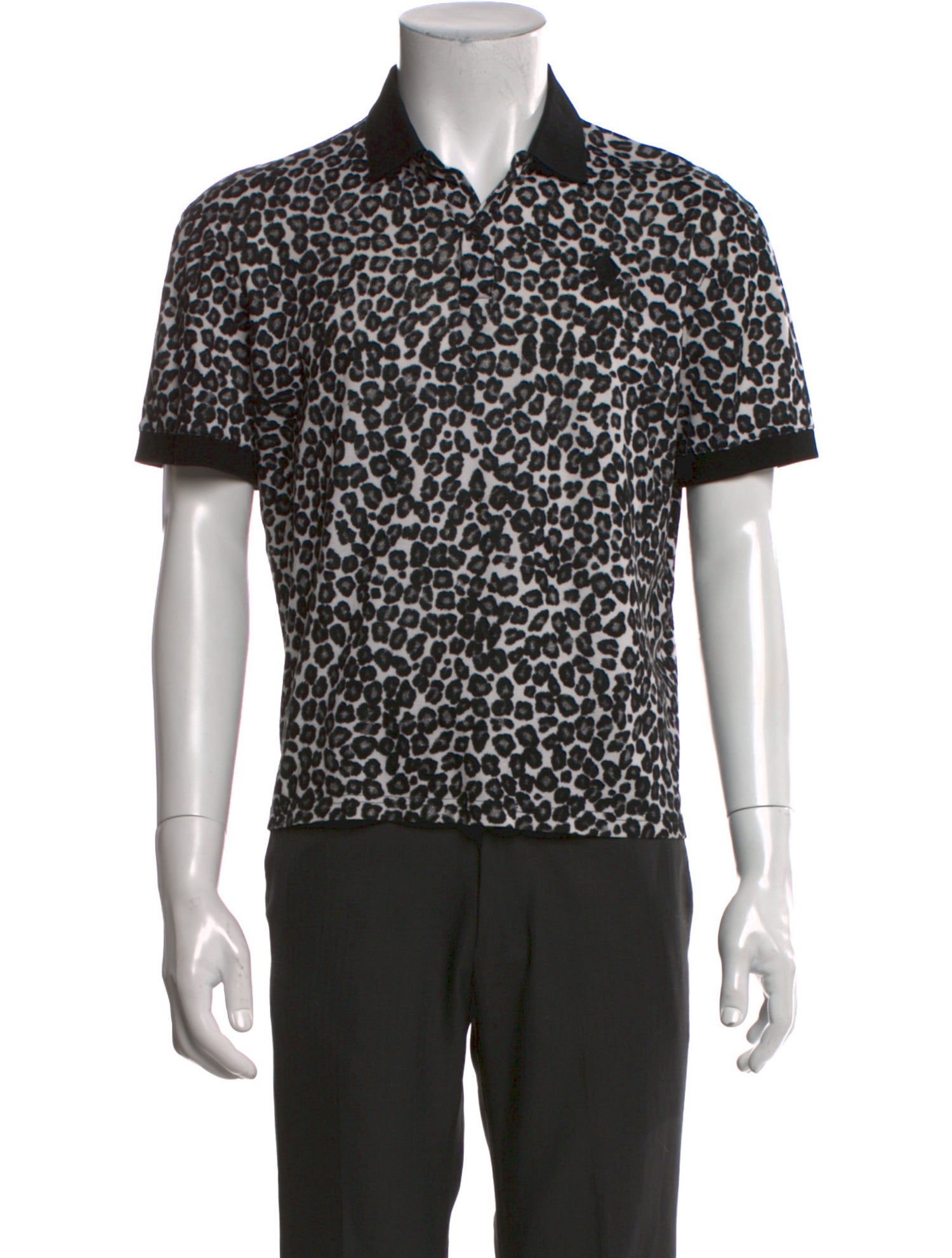 Alexander McQueen Animal Print Crew Neck Polo Shirt