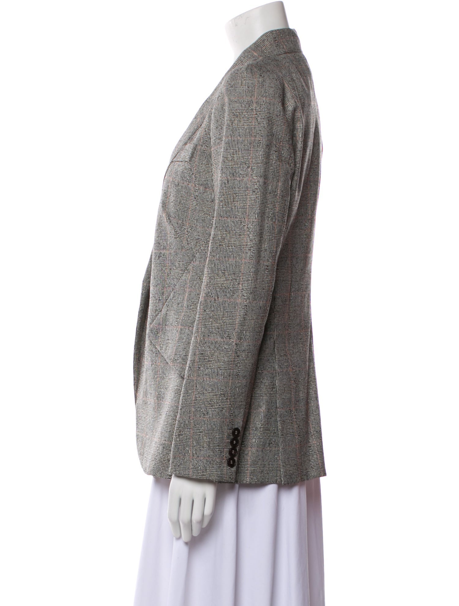 Alexander McQueen Virgin Wool Plaid Print Blazer