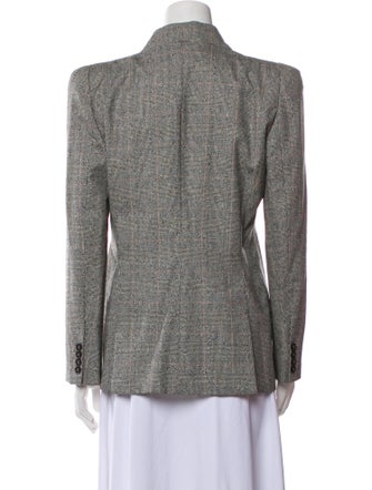 Alexander McQueen Virgin Wool Plaid Print Blazer