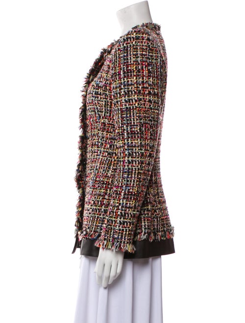 Alexander McQueen Lamb Leather Tweed Pattern Evening Jacket