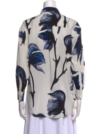 Alexander McQueen Silk Printed Button-Up Top