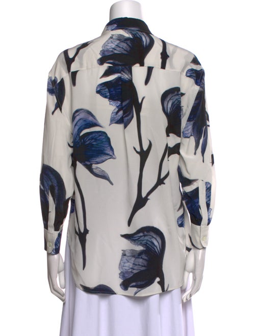 Alexander McQueen Silk Printed Button-Up Top