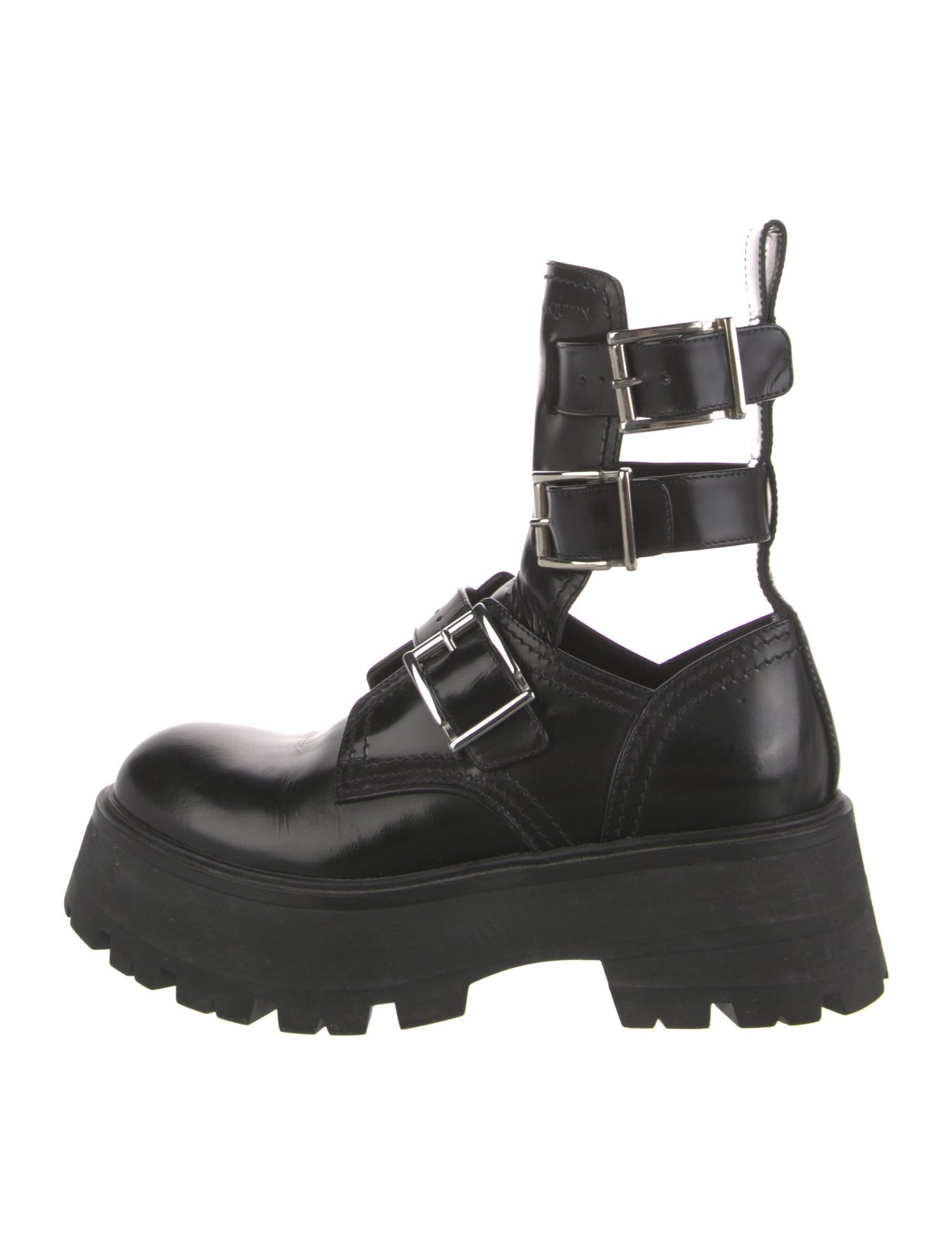 Alexander McQueen Leather Combat Boots