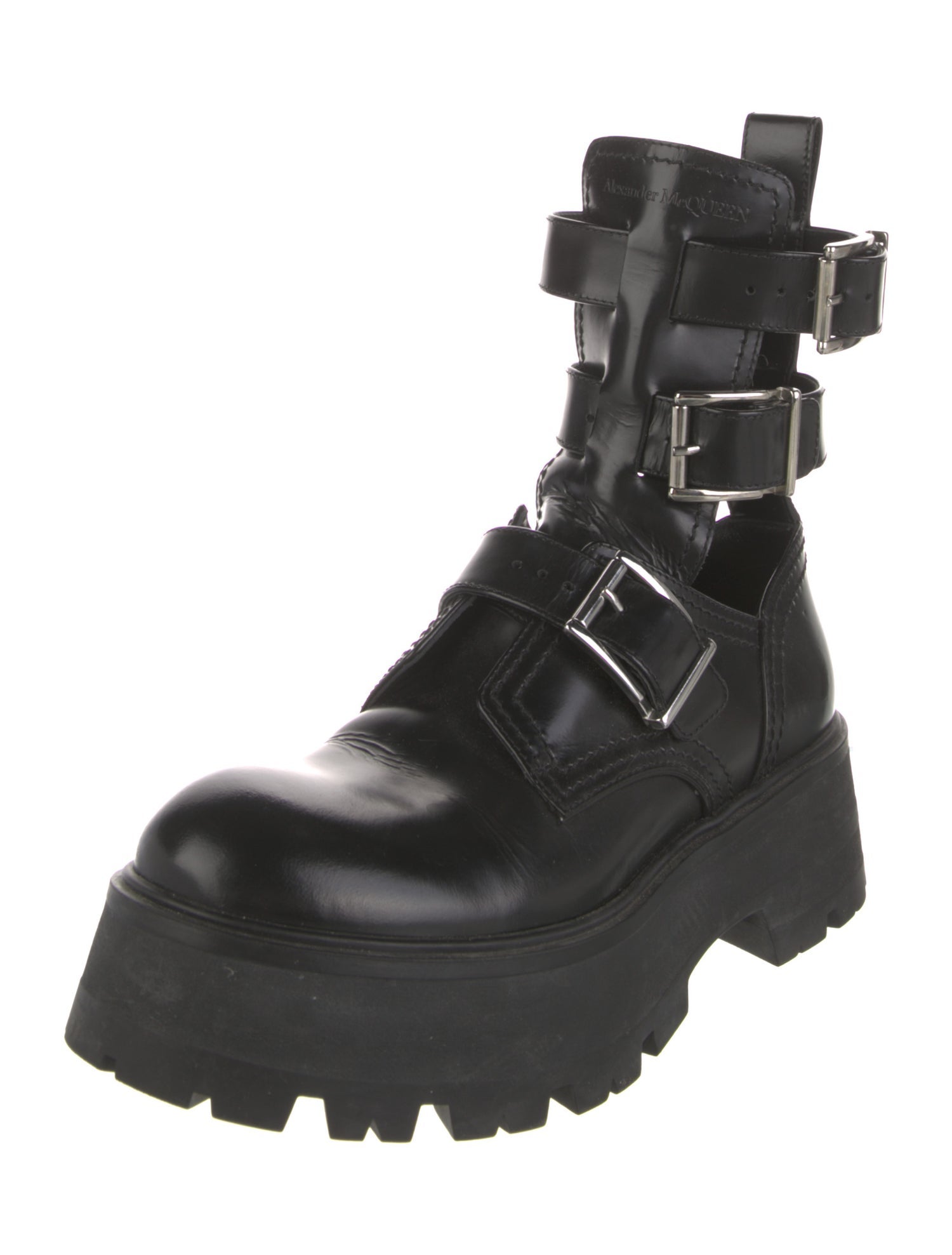 Alexander McQueen Leather Combat Boots