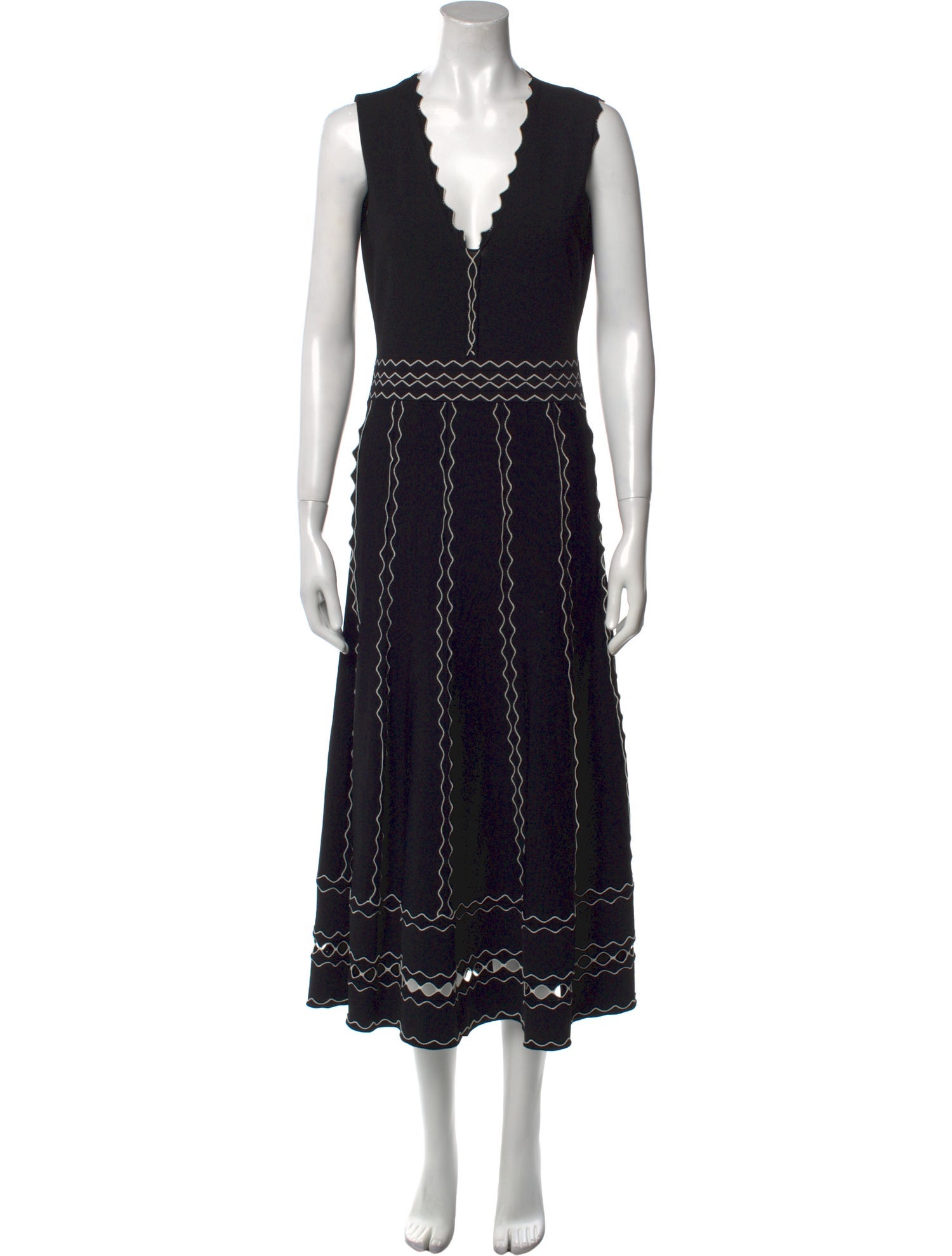 Alexander McQueen V-Neck Midi Length Dress