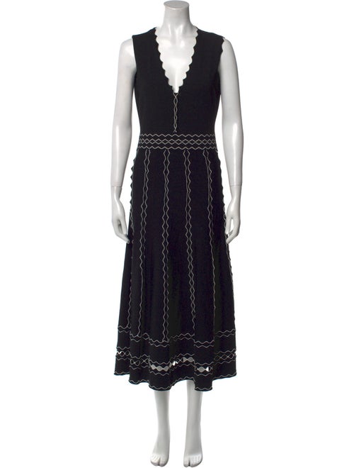 Alexander McQueen V-Neck Midi Length Dress