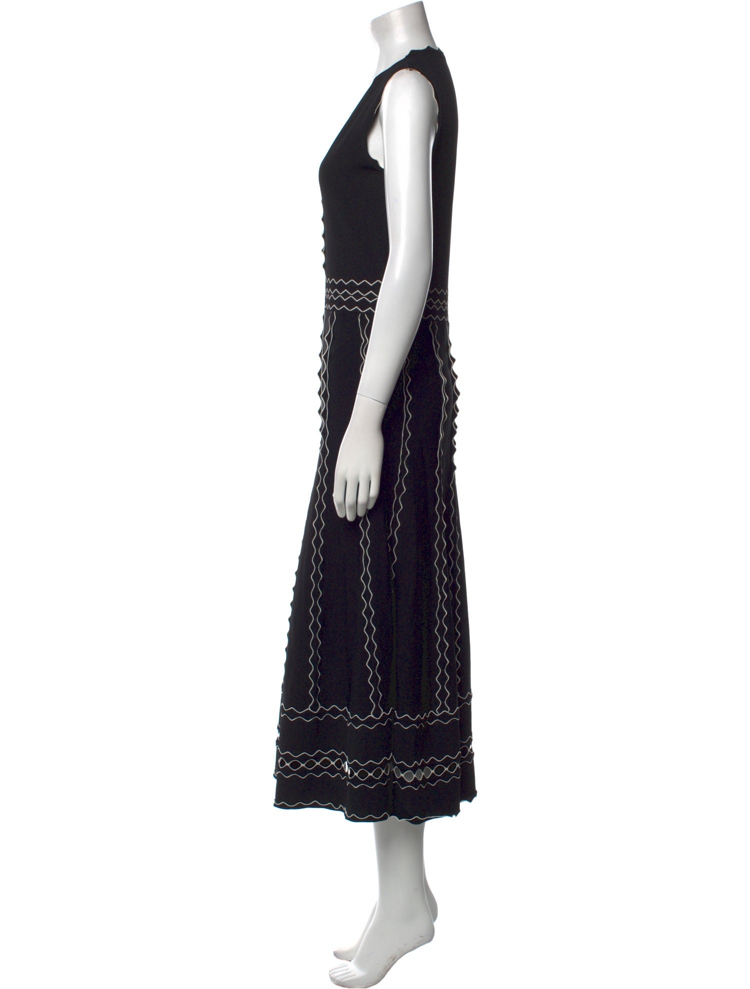Alexander McQueen V-Neck Midi Length Dress