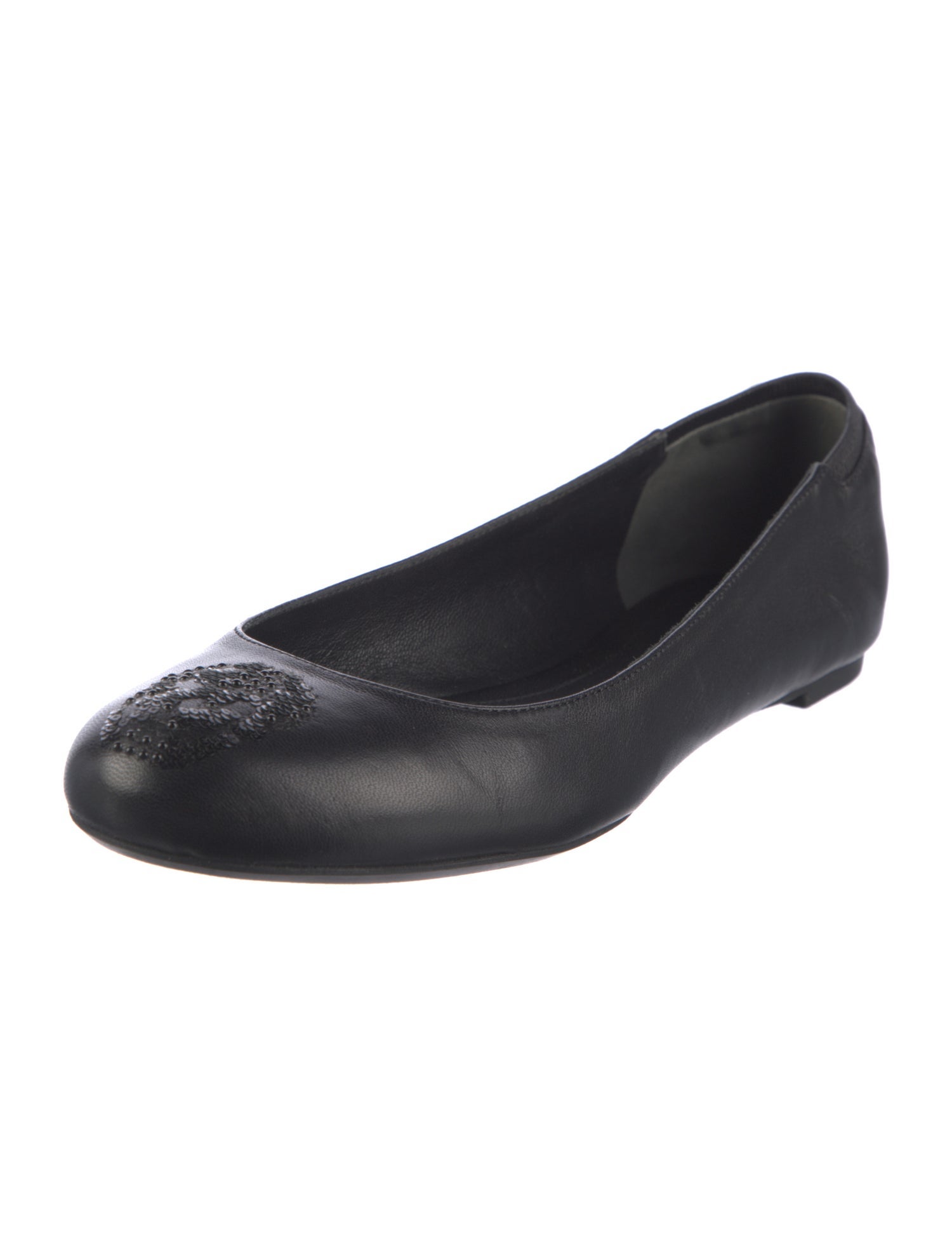 Alexander McQueen Leather Sequin Embellishments Ballet Flats