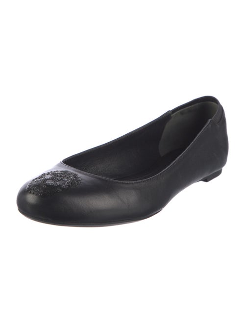 Alexander McQueen Leather Sequin Embellishments Ballet Flats