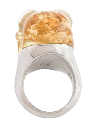 Alexander McQueen Crystal & Resin, Skull Cocktail Ring