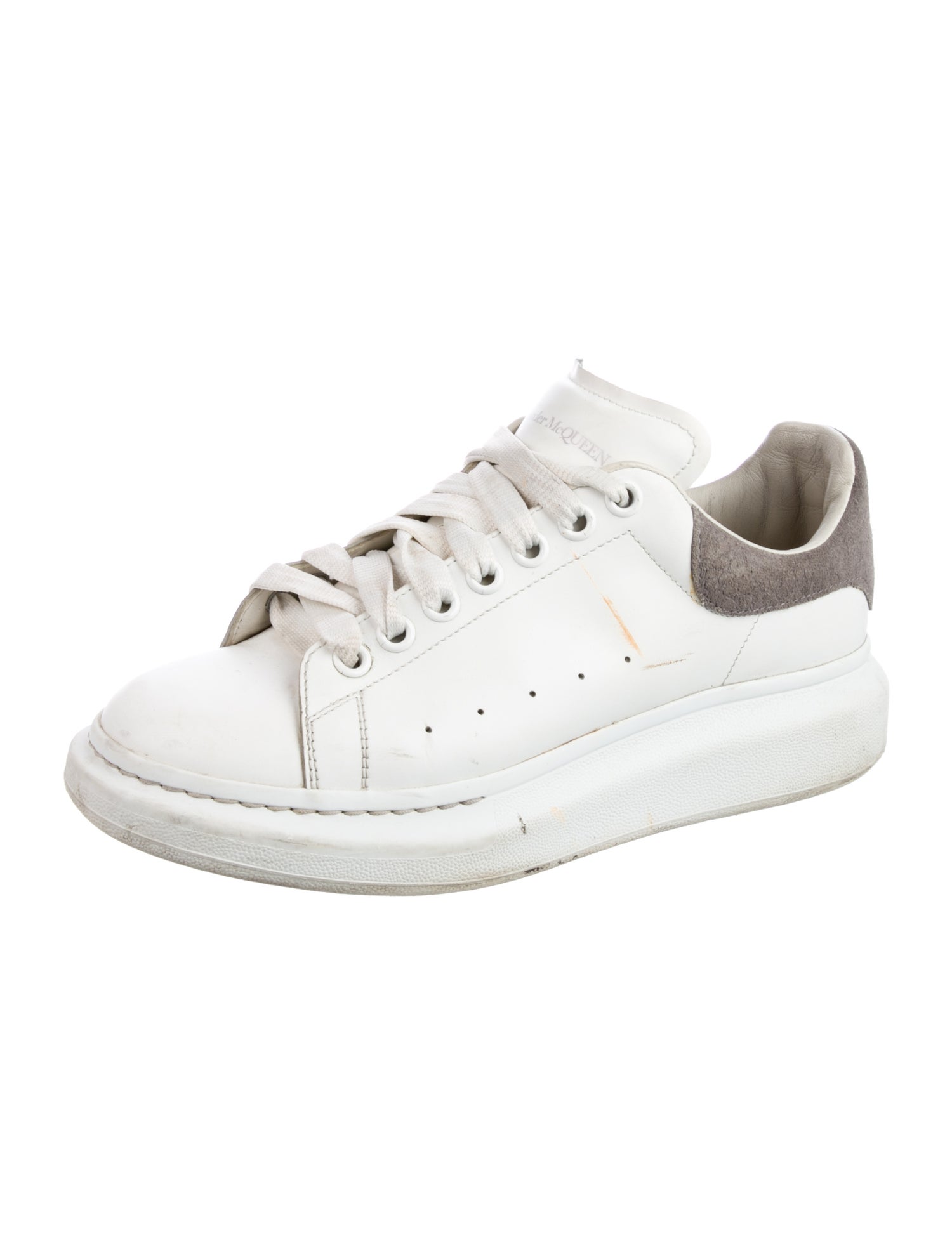 Alexander McQueen Leather Colorblock Pattern Chunky Sneakers