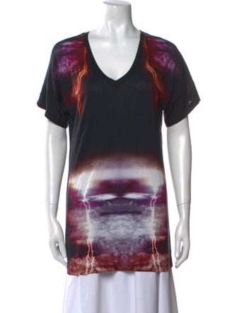 Alexander McQueen Tie-Dye Print V-Neck T-Shirt