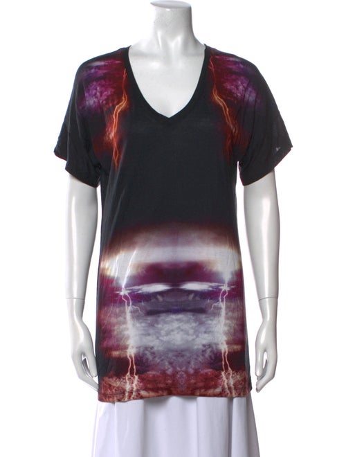 Alexander McQueen Tie-Dye Print V-Neck T-Shirt