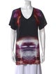 Alexander McQueen Tie-Dye Print V-Neck T-Shirt