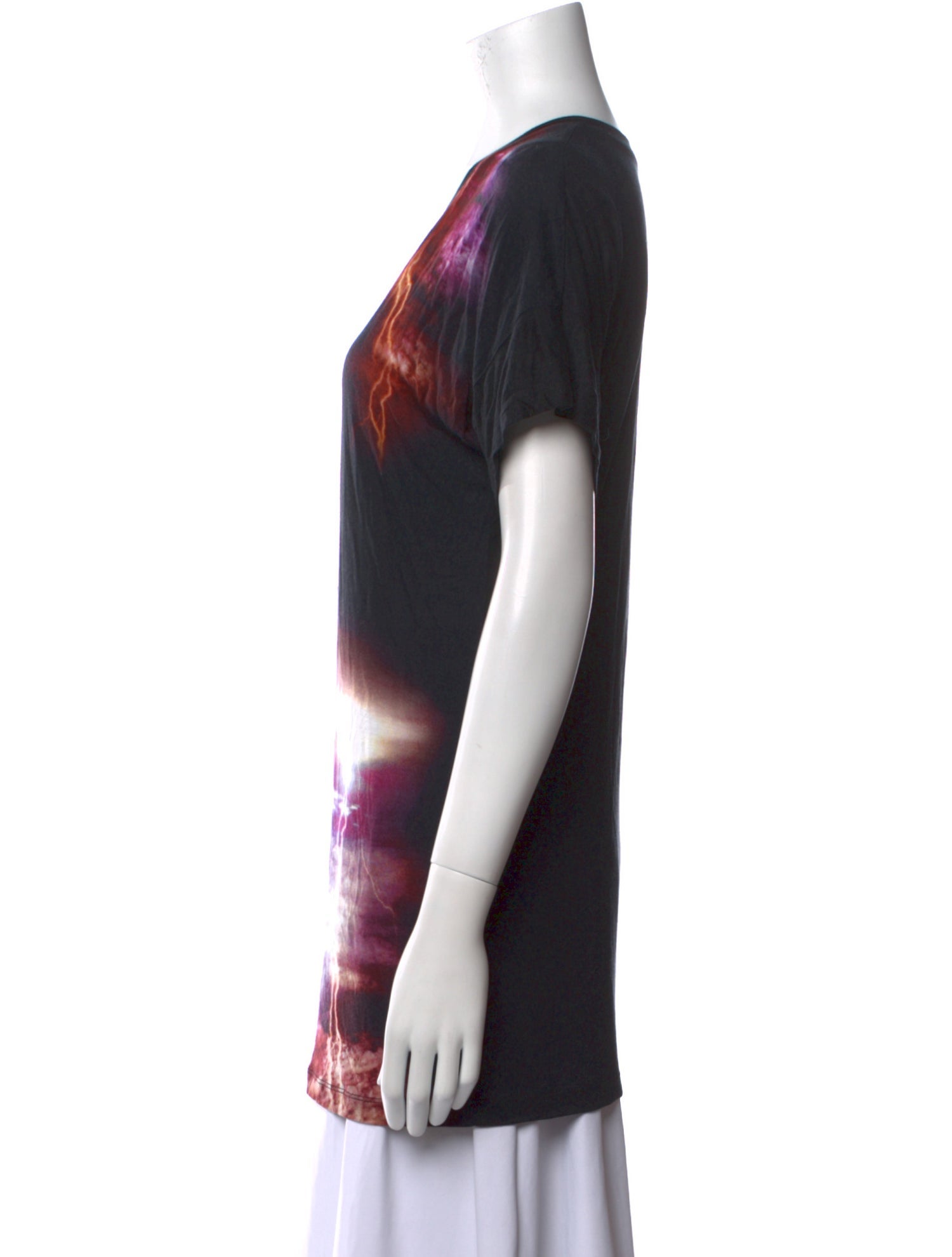 Alexander McQueen Tie-Dye Print V-Neck T-Shirt