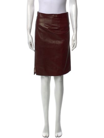 Alexander McQueen Leather Knee-Length Skirt