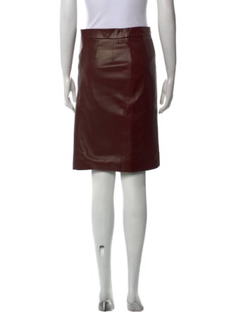 Alexander McQueen Leather Knee-Length Skirt